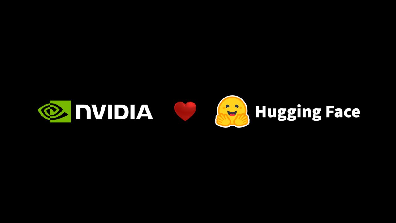 A joint Hugging Face and Nvidia graphic announcing their partnership and acquisition