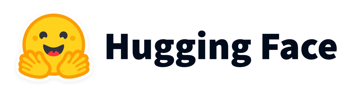 The Hugging Face logo, featuring its stylized emoji face mark and wordmark