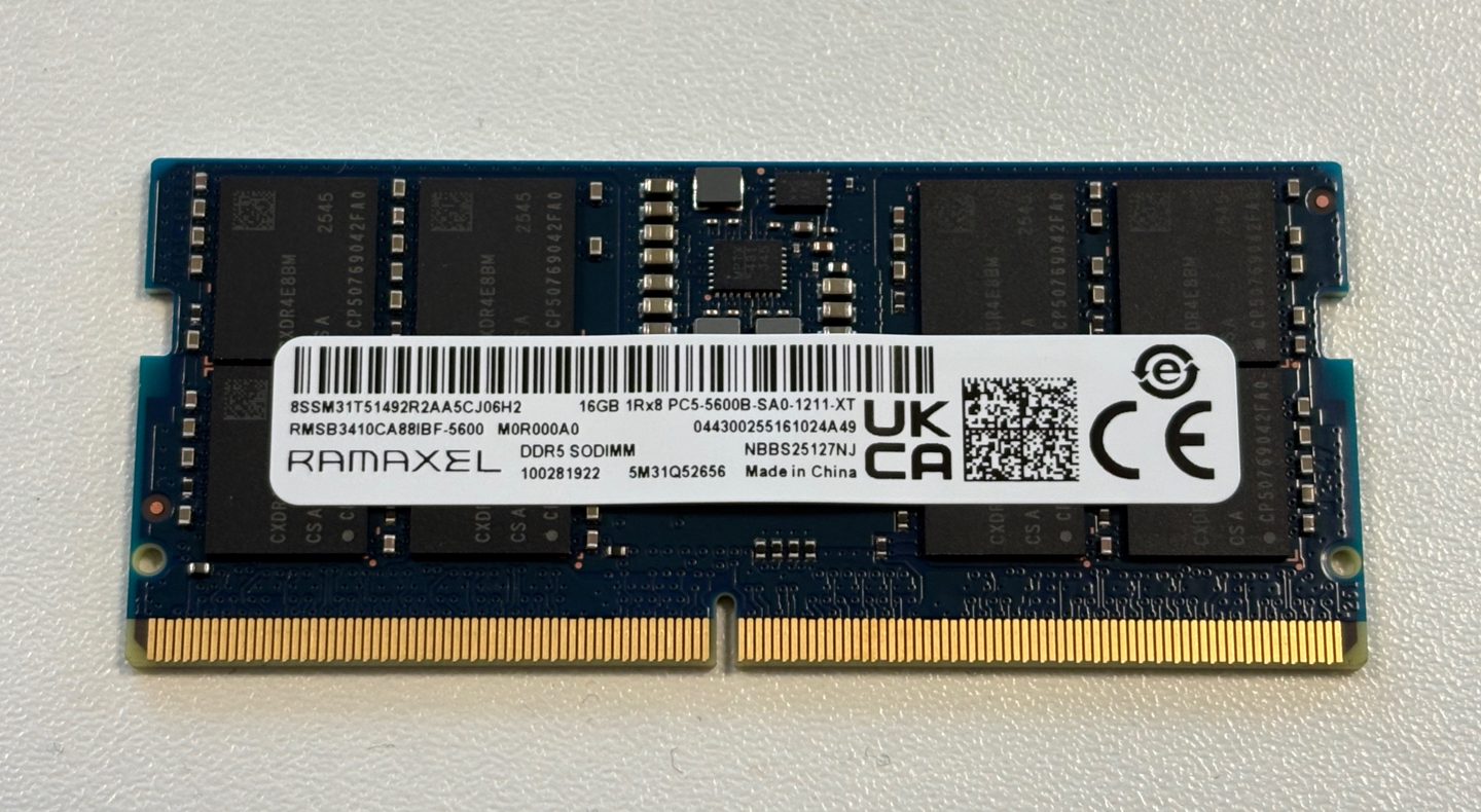 DDR5 მეხსიერების მოდული, აწყობილი CXMT-ის ჩიპებით